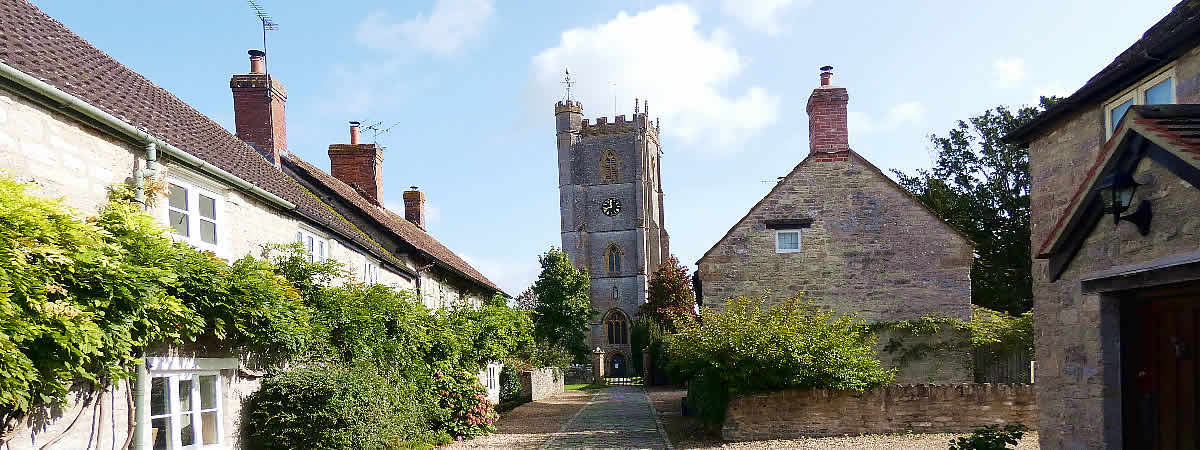 Views towards St Barnabas Church, Queen Camel